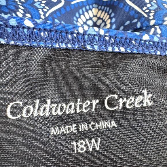 Coldwater Creek Womens One Piece Swimsuit Size 18W Geo Beach Swim Summer Blue - Picture 2 of 7